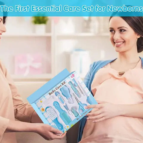 Little Care Baby Grooming & Healthcare Kit – 10-Piece Newborn Care Set (Blue)
