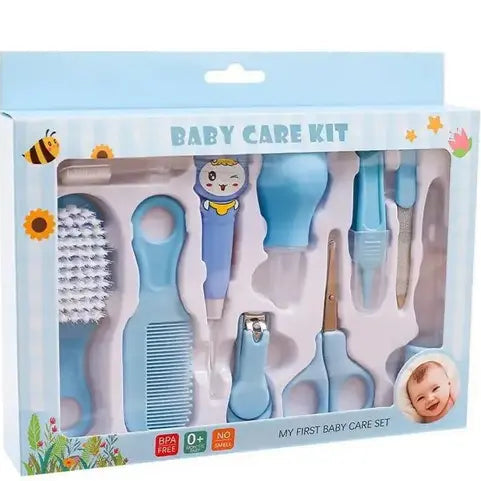 Little Care Baby Grooming & Healthcare Kit – 10-Piece Newborn Care Set (Blue)