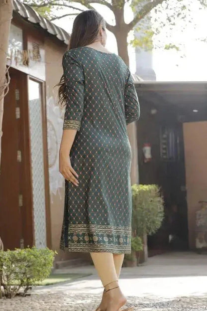 Elegant Printed Straight Rayon Kurti