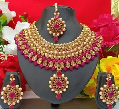 Exquisite Red and Gold Necklace Set for Women