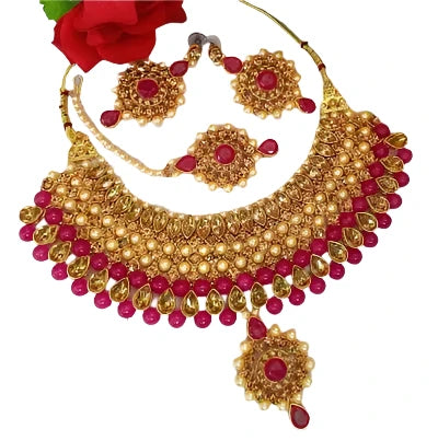 Exquisite Red and Gold Necklace Set for Women