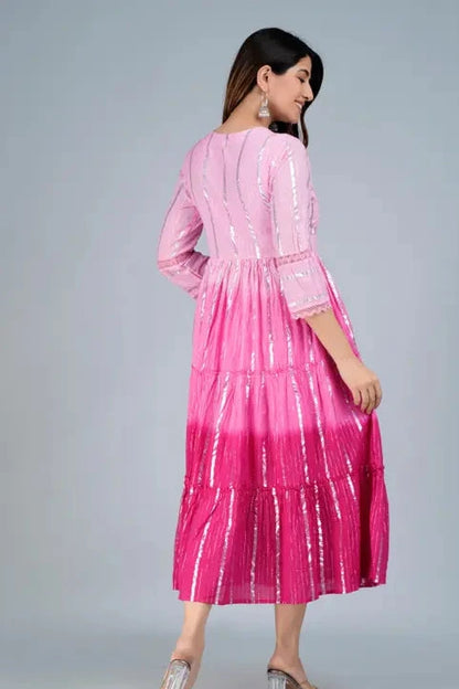 Tie-Dye Pink Anarkali Kurti