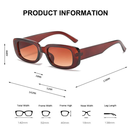 Unisex Free Size Rectangle Sunglasses