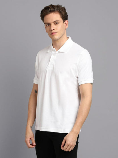 Matte Solid Half Sleeves Men's Polo T-Shirt