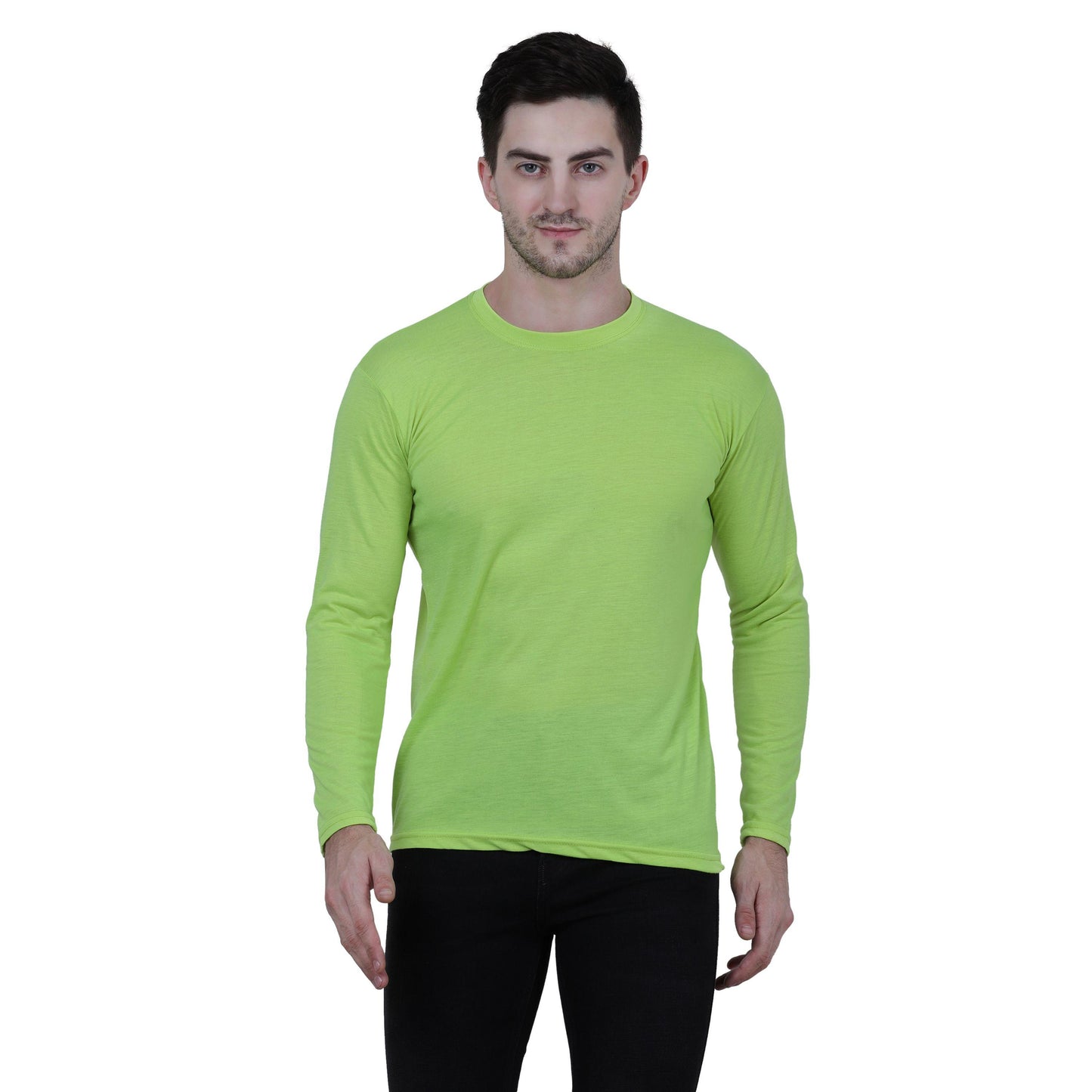 Cotton Blend Solid Full Sleeves T-Shirt