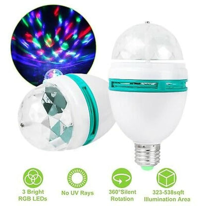 360 Degree LED Crystal Rotating Bulb - Magic Disco LED Light