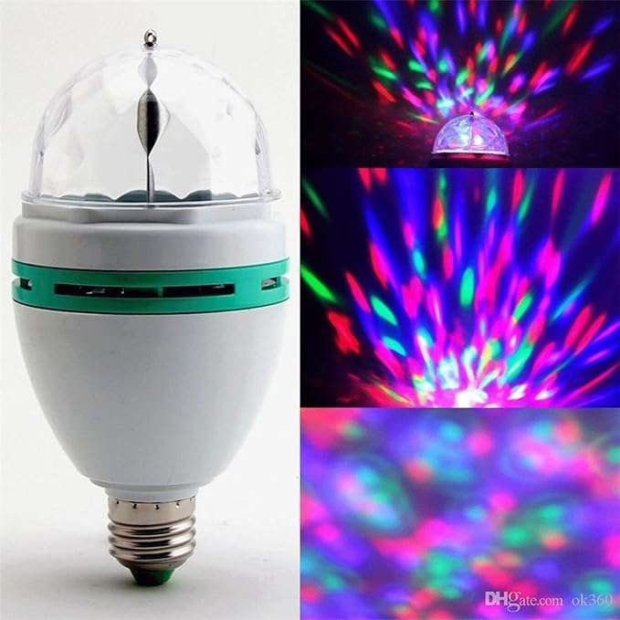 360 Degree LED Crystal Rotating Bulb - Magic Disco LED Light