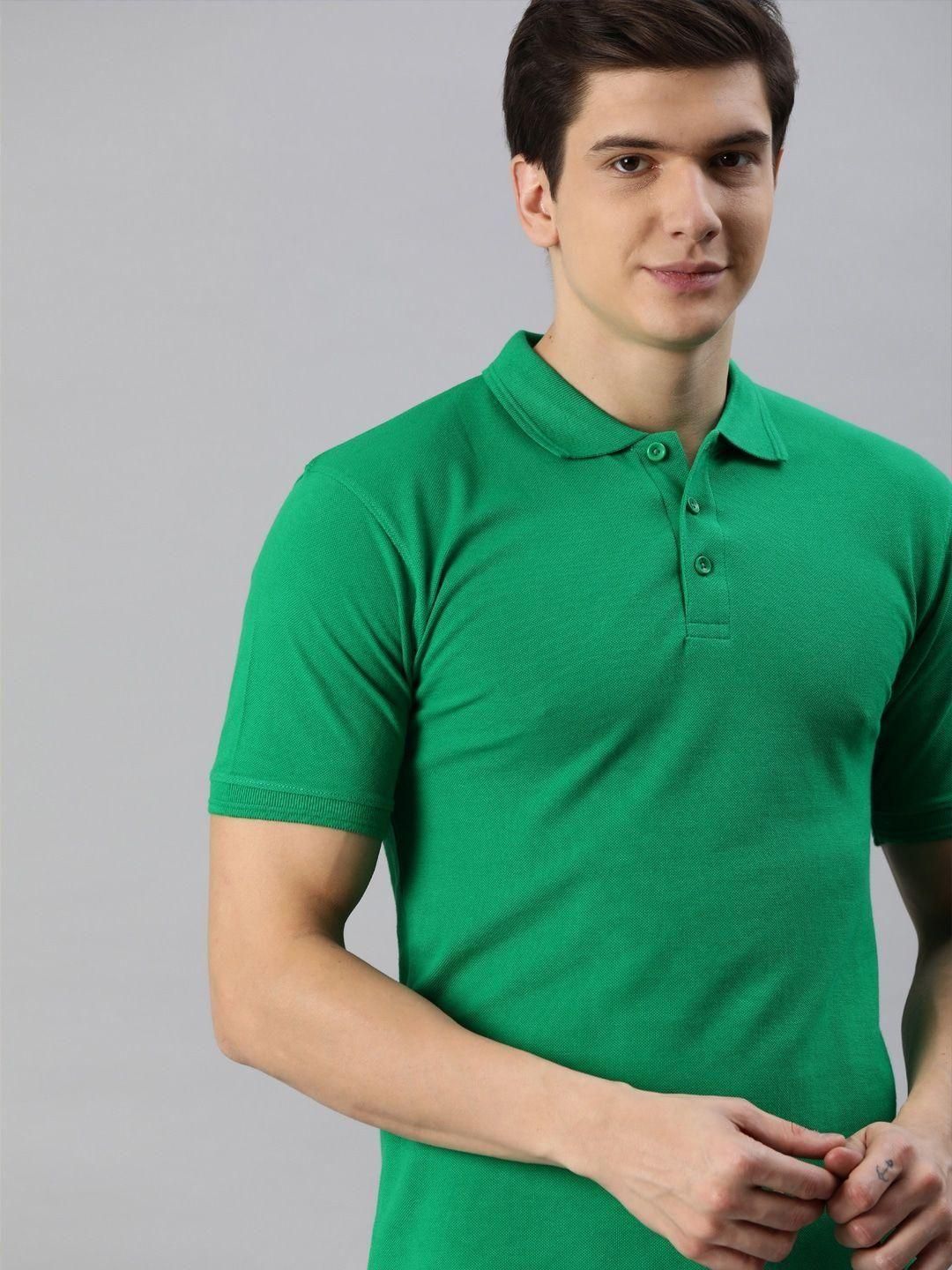 Cotton Blend Solid Half Sleeves Polo T-Shirt