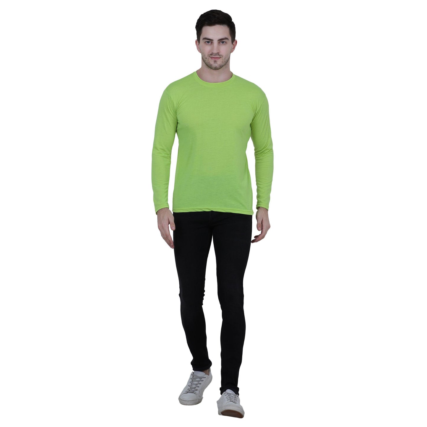 Cotton Blend Solid Full Sleeves T-Shirt