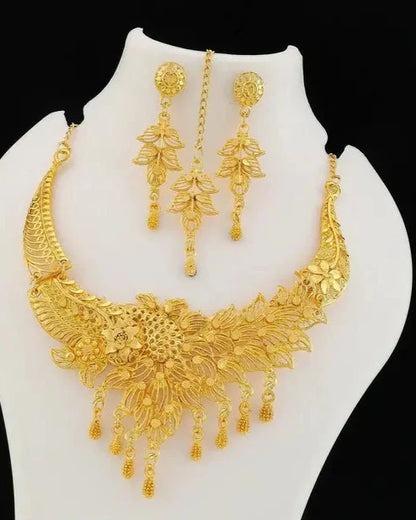 Elegant Gold-Plated Alloy Necklace Set for Women