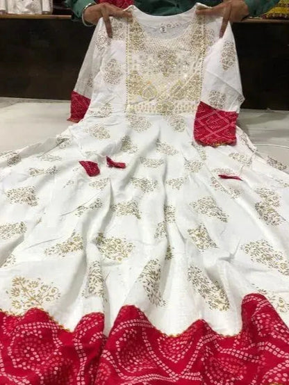 Superior White Embroidered Anarkali Kurti for Girls