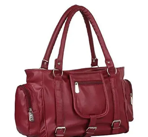 Beautiful Women's Maroon Faux Leather/Leatherette Handbag