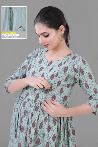 Chic Cotton Maternity Feeding Kurti with Zippers