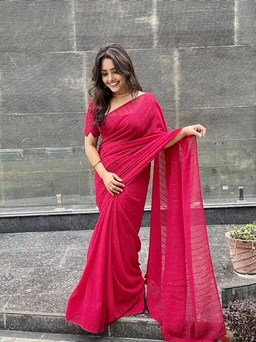 Plain Chiffon Saree