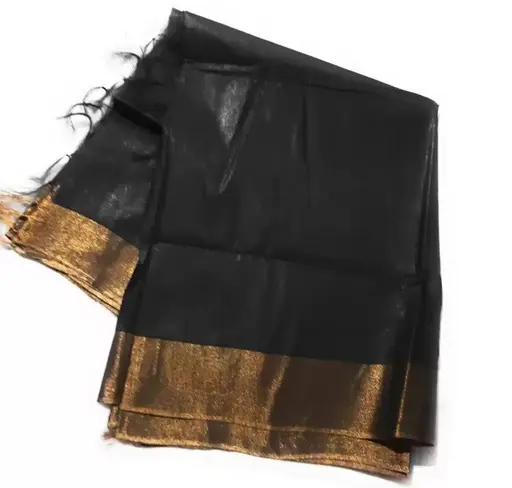 Cotton Black Saree with Blouse