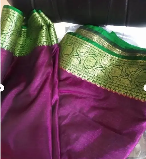 Banarasi Satin Silk Purple Jacquard Saree with Blouse