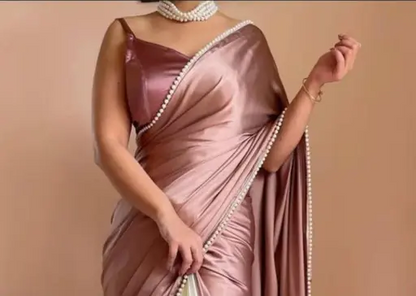 Premium Satin Half Half Saree