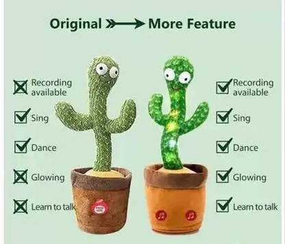 Trendy Dancing Cactus Toy - Plush Singing Cactus (Green)